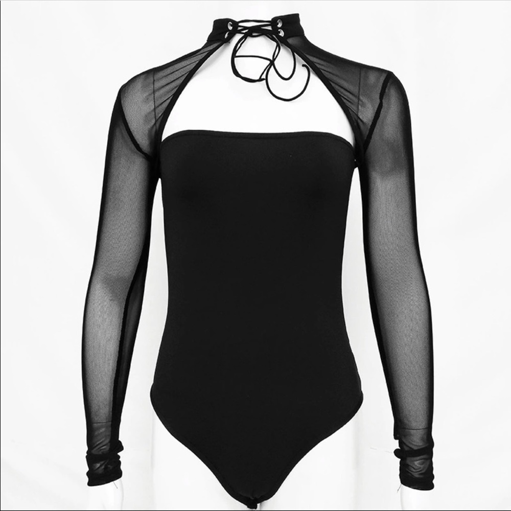 High neck mesh bodysuit